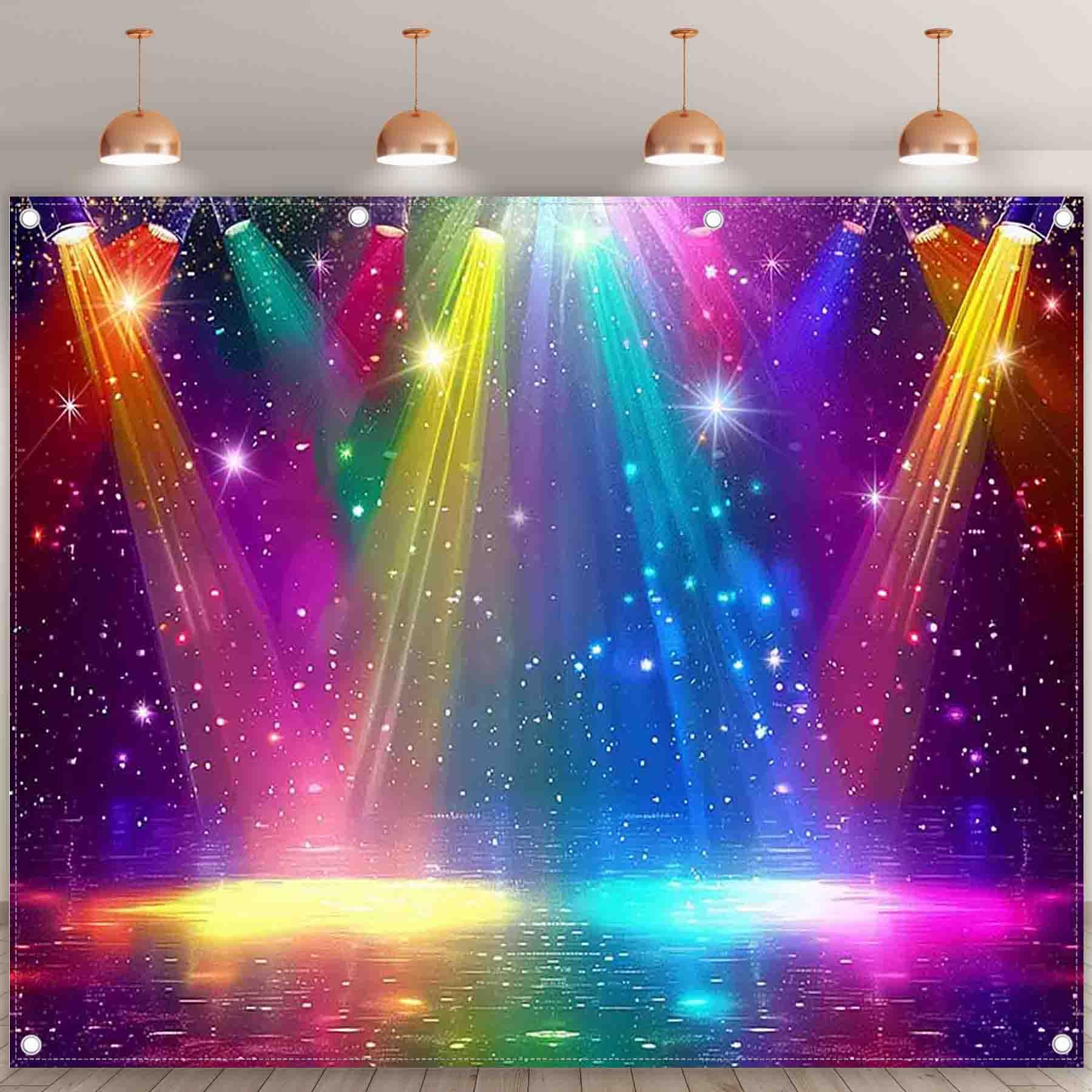 Amazon.com : YCUCUEI Fabric 10x8ft Disco Rainbow Stage 70s 80s 90s